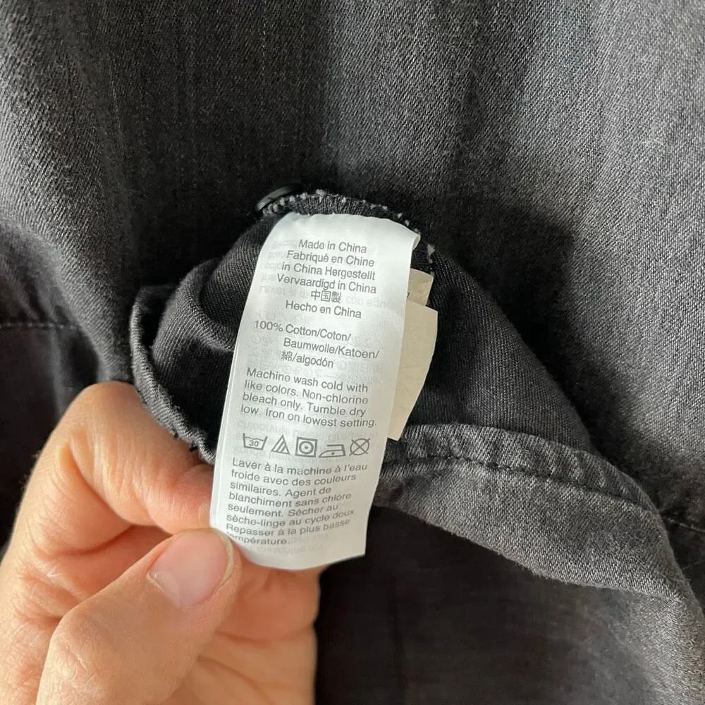 Madewell black mock neck ruffled mini long sleeve cotton dress size 4 academia b - Picture 8 of 8